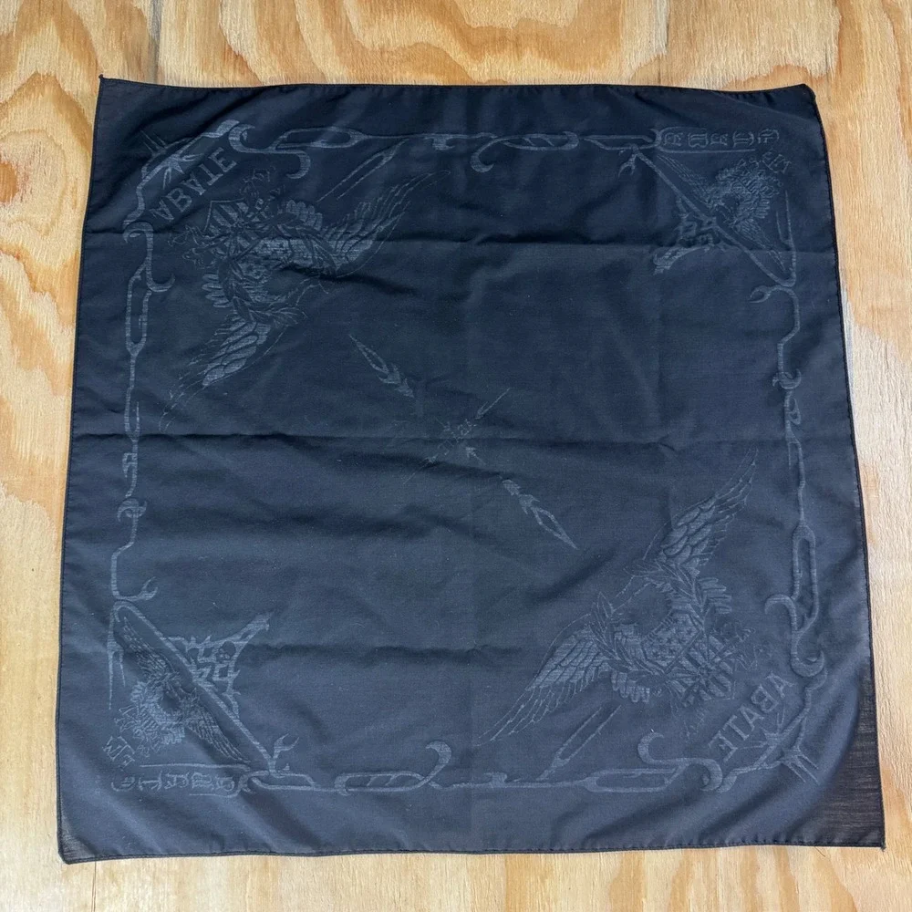 Vintage 1984 ABATE FTW Biker Bandana Black Eagle Graphic Motorcycle Scarf